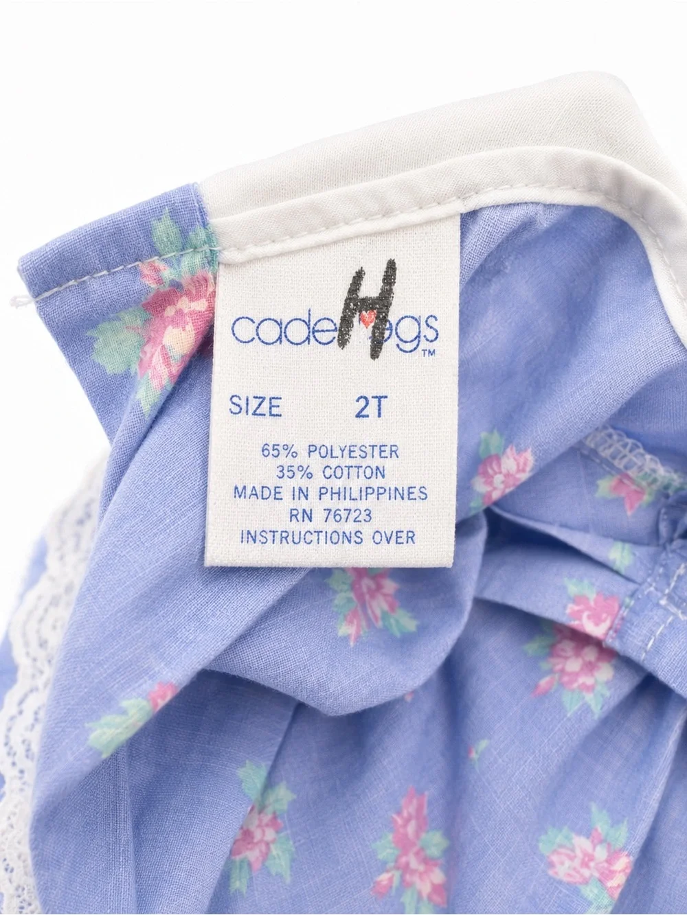 Vintage 1990s Cuddle Hugs Girls Floral Peter Pan Collar Blouse 2T